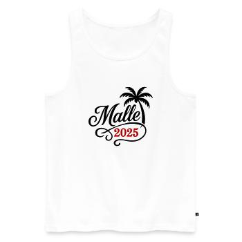 Malle 2025 Palme - Männer Premium Bio Tank Top - Weiß - Vorne - AI Model Male 178 light (178cm)