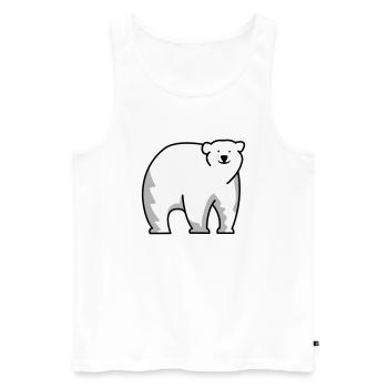 Ours blanc - Débardeur bio Premium Homme - blanc - Devant - Michal (187cm)