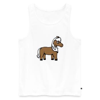 Pferd Süß Pony Fohlen Pferdemädchen Niedlich Comic - Männer Premium Bio Tank Top - Weiß - Vorne - AI Model Male 178 light (178cm)