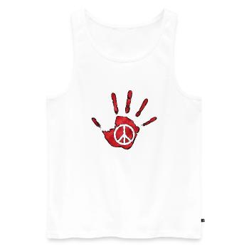 peace - Débardeur bio Premium Homme - blanc - Devant - Michal (187cm)