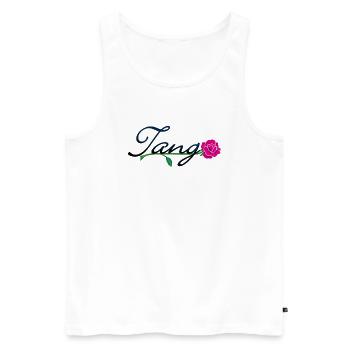 tango with rose (DDP) - Männer Premium Bio Tank Top - Weiß - Vorne - AI Model Male 178 light (178cm)
