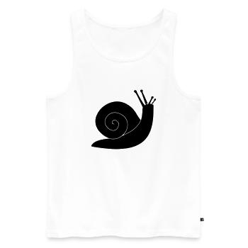 schnecke - Männer Premium Bio Tank Top - Weiß - Vorne - Michal (187cm)