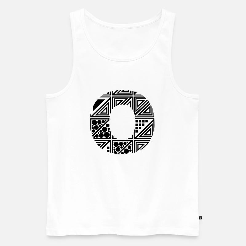 Buchstabe O - Männer Premium Bio Tank Top - Weiß