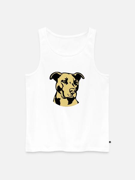 Pitbull zweifarbig - Hund Kampfhund - Männer Premium Bio Tank Top - Weiß