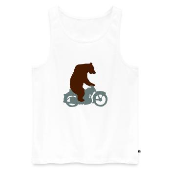 Biker Bear, Born Free, Ride Free - Men's Premium Organic Tank Top - white - Front - AI Model Male 178 light (178cm)