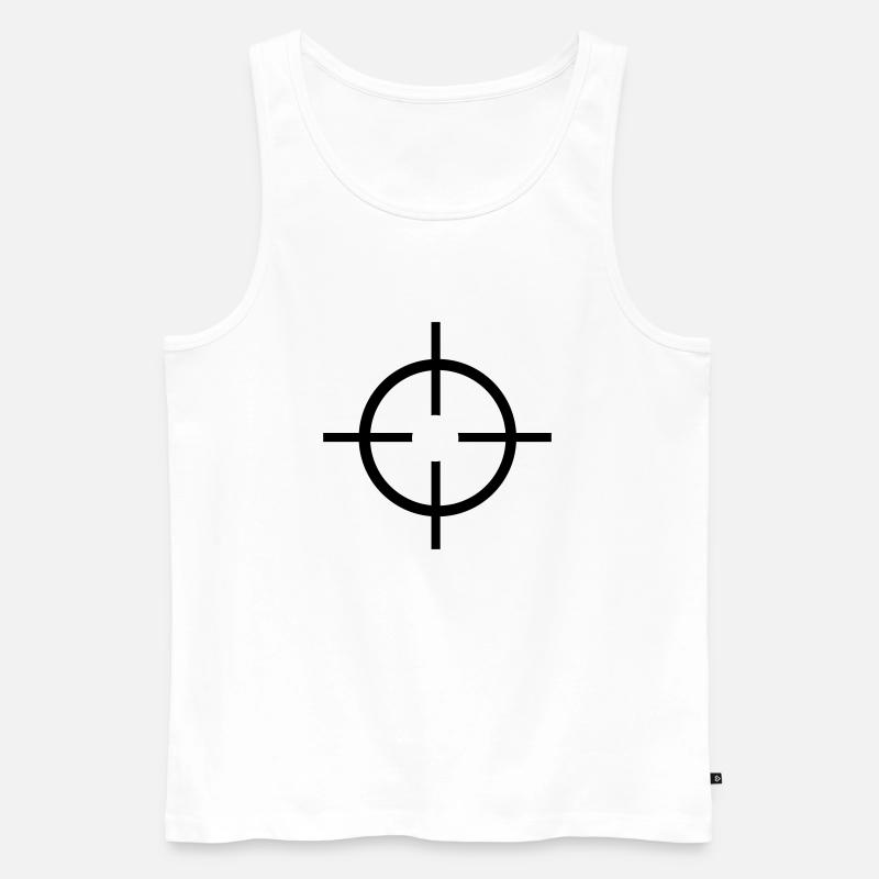 Fadenkreuz - Pistole - Männer Premium Bio Tank Top - Weiß