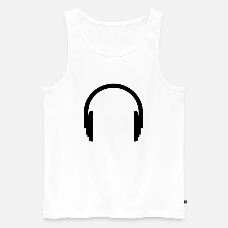 Kopfhörer - Männer Premium Bio Tank Top - Weiß