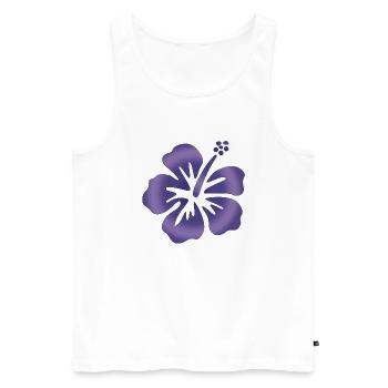 Hibiscus Bleu - Débardeur bio Premium Homme - blanc - Devant - Michal (187cm)