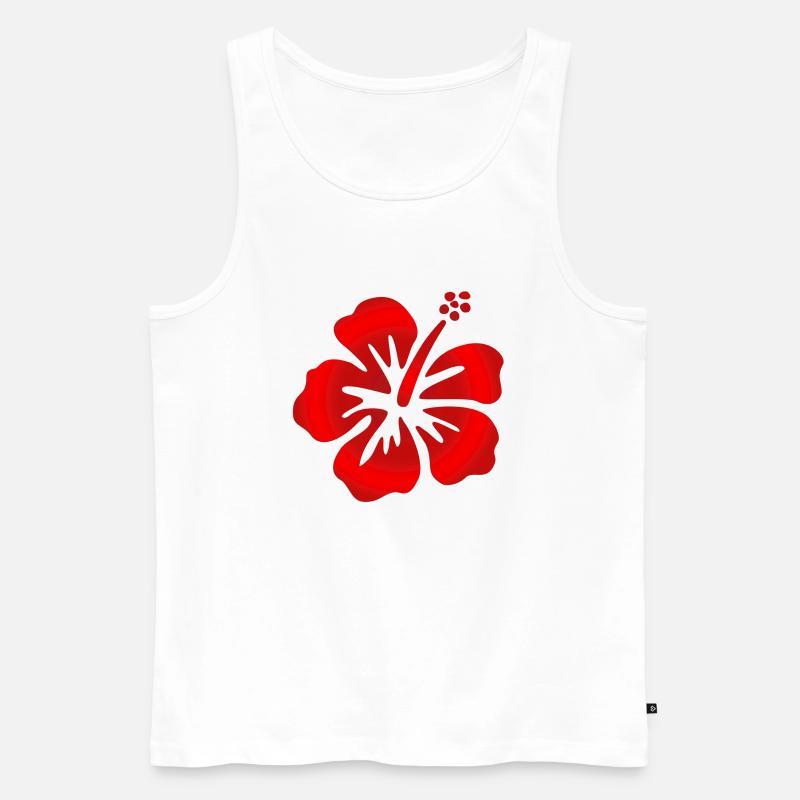 Hibiscus Rot - Männer Premium Bio Tank Top - Weiß
