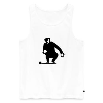 pétanque - Männer Premium Bio Tank Top - Weiß - Vorne - AI Model Male 178 light (178cm)