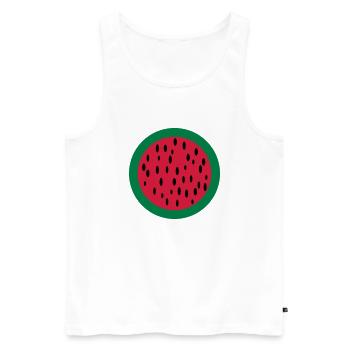 melone - Männer Premium Bio Tank Top - Weiß - Vorne - AI Model Male 178 light (178cm)