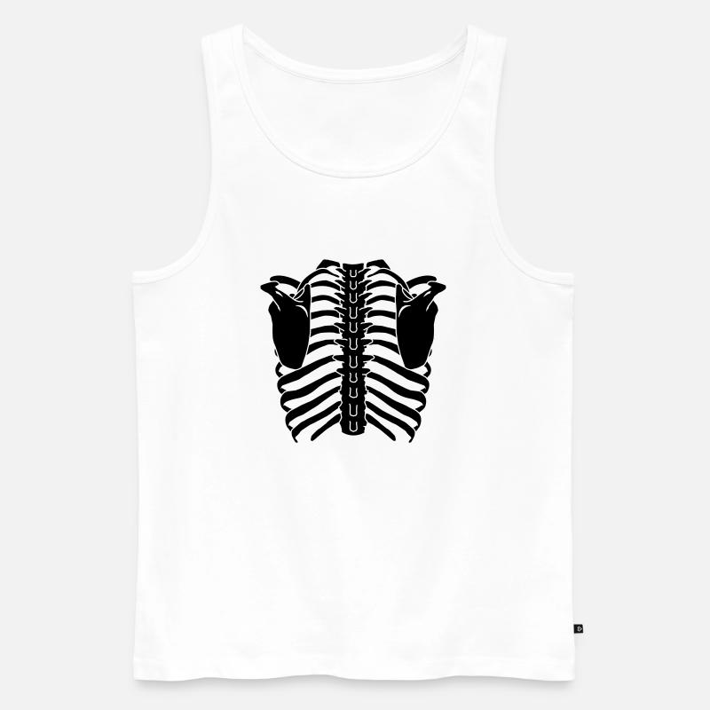 Brustkorb (Rückseite) - Männer Premium Bio Tank Top - Weiß