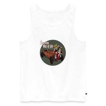 American Way of Life - Débardeur bio Premium Homme - blanc - Devant - Michal (187cm)