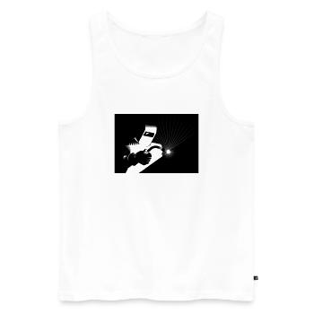Schweisser bei der Arbeit - Männer Premium Bio Tank Top - Weiß - Vorne - AI Model Male 178 light (178cm)