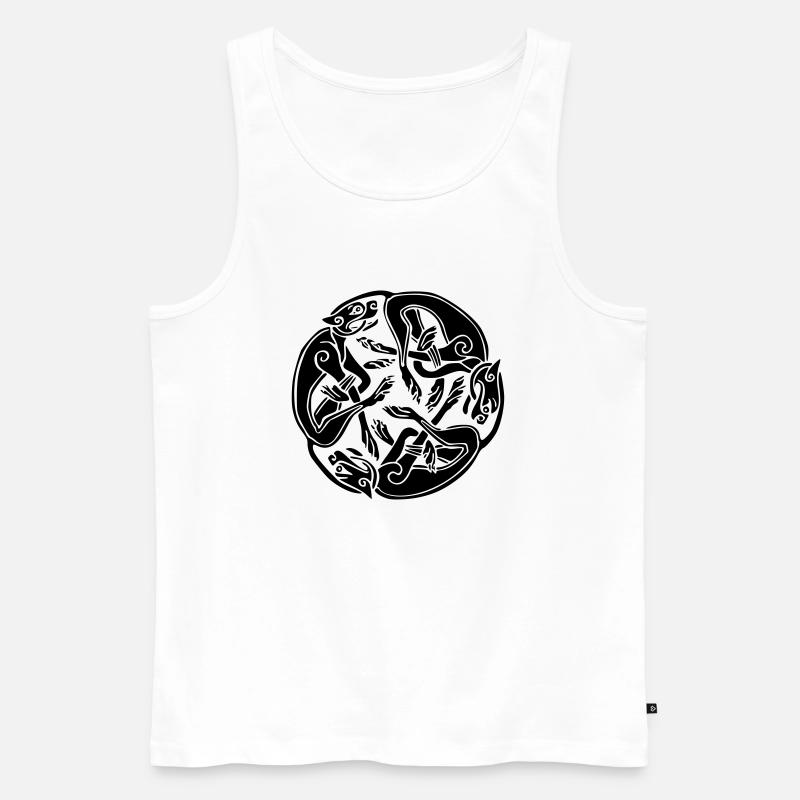 3 Hunde - Männer Premium Bio Tank Top - Weiß