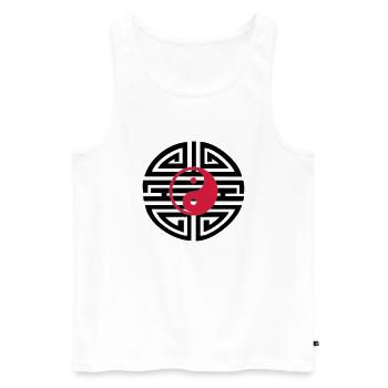YIN & YANG - Tattoo 05 - Men's Premium Organic Tank Top - white - Front - Michal (187cm)