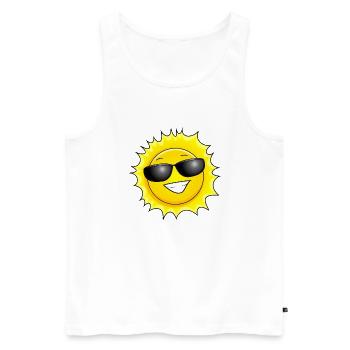 Sonne - Männer Premium Bio Tank Top - Weiß - Vorne - Michal (187cm)