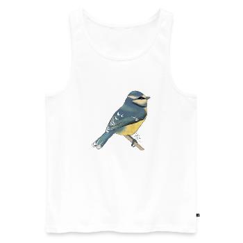Miss Ady_mésange - Débardeur bio Premium Homme - blanc - Devant - AI Model Male 178 light (178cm)