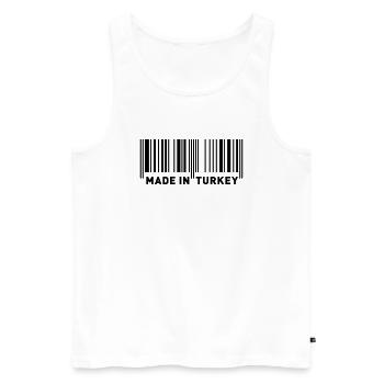 MADE IN TURKEY - Men's Premium Organic Tank Top - white - Front - AI Model Male 178 light (178cm)