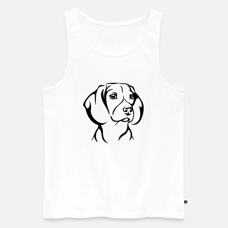 Beagle - Männer Premium Bio Tank Top - Weiß