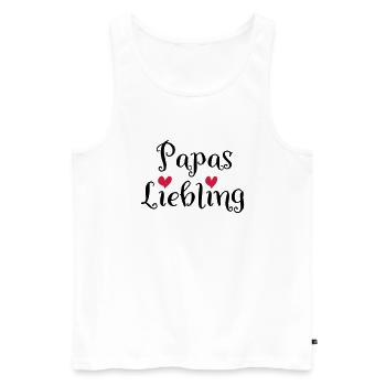 Papas Liebling - Männer Premium Bio Tank Top - Weiß - Vorne - AI Model Male 178 light (178cm)