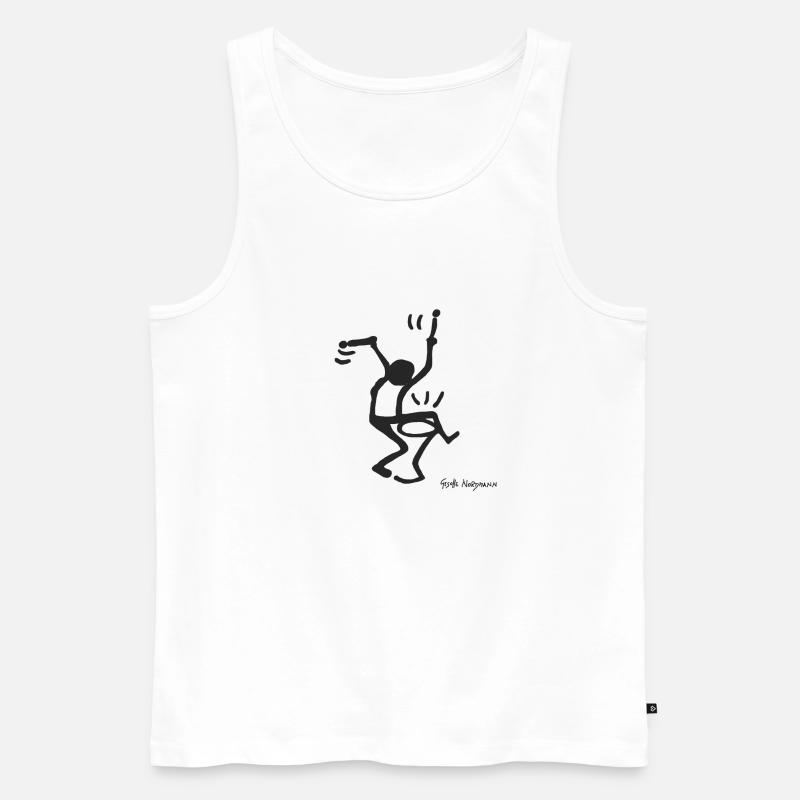 Trommler - Männer Premium Bio Tank Top - Weiß