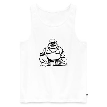 Buddha - Männer Premium Bio Tank Top - Weiß - Vorne - Michal (187cm)