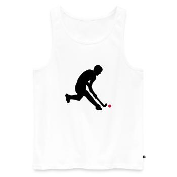 herrenhockey_c_2c - Débardeur bio Premium Homme - blanc - Devant - AI Model Male 178 light (178cm)