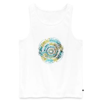 Music Circle Blau Gelb - Männer Premium Bio Tank Top - Weiß - Vorne - Michal (187cm)