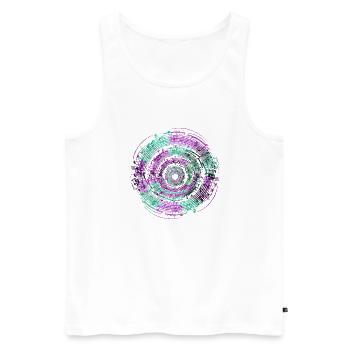Music Circle Lila Grün - Männer Premium Bio Tank Top - Weiß - Vorne - Michal (187cm)