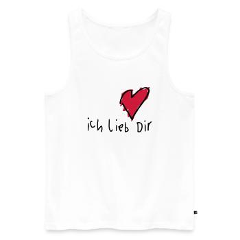 Liebeserklärung 'Ich lieb Dir' - Männer Premium Bio Tank Top - Weiß - Vorne - Michal (187cm)