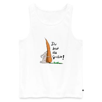 du bist die größte - Männer Premium Bio Tank Top - Weiß - Vorne - Michal (187cm)