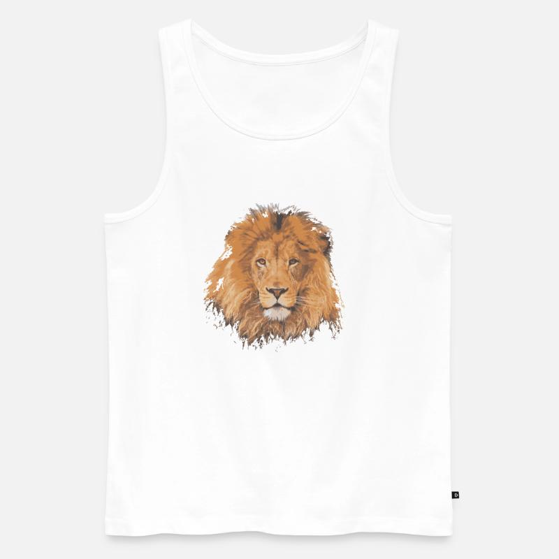 Löwe abstrakt - Männer Premium Bio Tank Top - Weiß