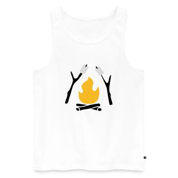 Lagerfeuer - Männer Premium Bio Tank Top - Weiß - Vorne - Michal (187cm)