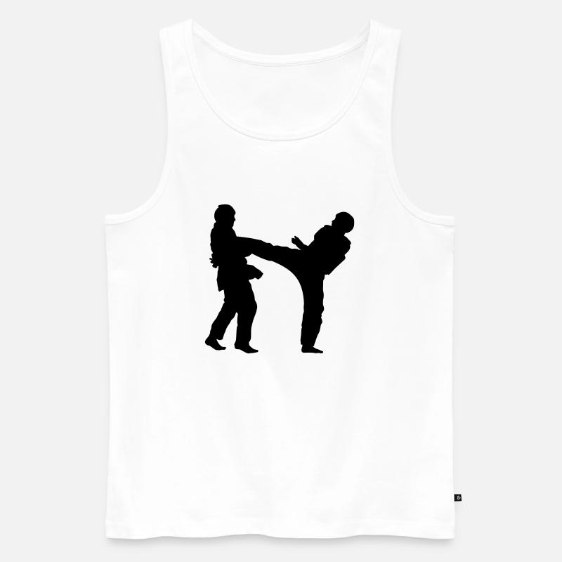 taekwondo kicker 1c - Männer Premium Bio Tank Top - Weiß