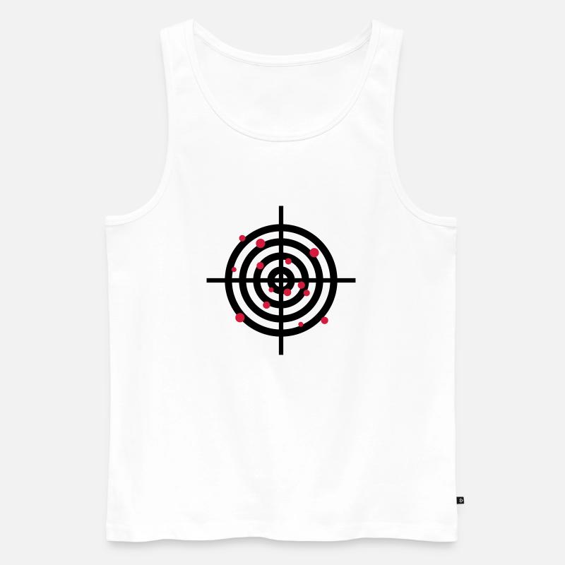 zielscheibe_mit_einschussloechern_2c - Männer Premium Bio Tank Top - Weiß