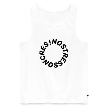 No Stress On Cres / round - Männer Premium Bio Tank Top - Weiß - Vorne - Michal (187cm)