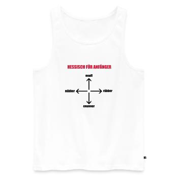 Hessischer Sprachkurs - Männer Premium Bio Tank Top - Weiß - Vorne - Michal (187cm)