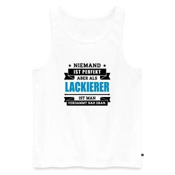 Funshirt Lackierer - Männer Premium Bio Tank Top - Weiß - Vorne - AI Model Male 178 light (178cm)