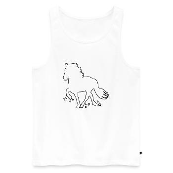 Tölter outline Stern - Männer Premium Bio Tank Top - Weiß - Vorne - AI Model Male 178 light (178cm)