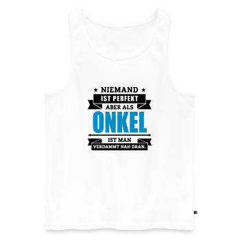 Funshirt Onkel - Männer Premium Bio Tank Top - Weiß - Vorne - Michal (187cm)