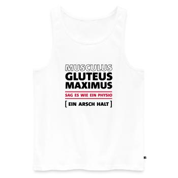 Sag es wie ein Physio - Männer Premium Bio Tank Top - Weiß - Vorne - Michal (187cm)