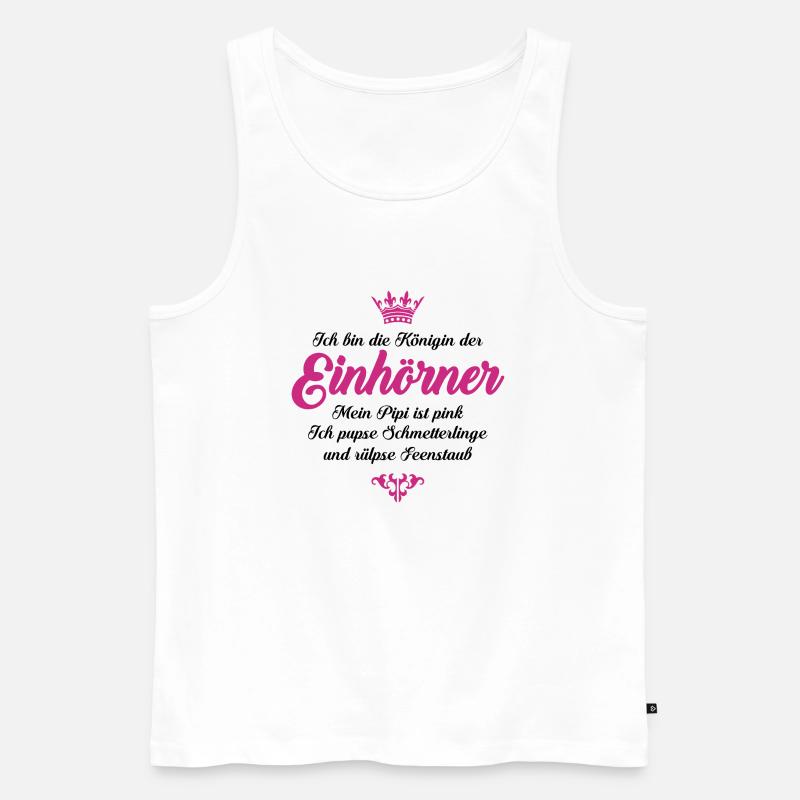 Königin der Einhörner - Männer Premium Bio Tank Top - Weiß