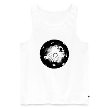 Unihockey Ball - Männer Premium Bio Tank Top - Weiß - Vorne - Michal (187cm)