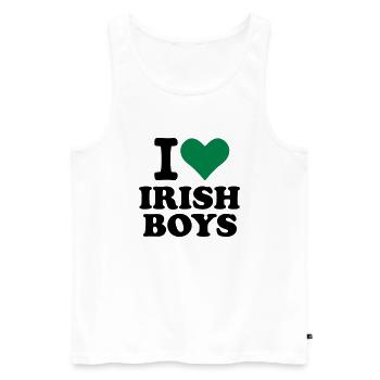 I love Irish Boys - Männer Premium Bio Tank Top - Weiß - Vorne - AI Model Male 178 light (178cm)
