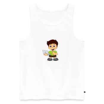 Computer Nerd Internet - Men's Premium Organic Tank Top - white - Front - AI Model Male 178 light (178cm)