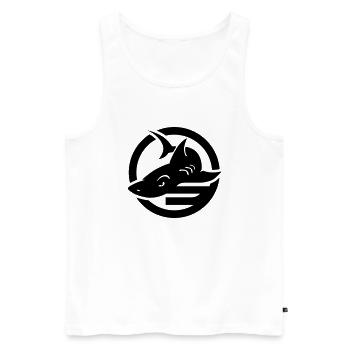 shark-sixmilliards.com-1c - Men's Premium Organic Tank Top - white - Front - AI Model Male 178 light (178cm)