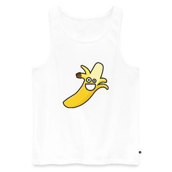 Banane - Männer Premium Bio Tank Top - Weiß - Vorne - Michal (187cm)