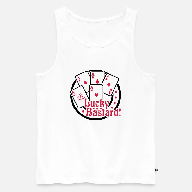 Lucky Bastard (Gambling) 02 - Männer Premium Bio Tank Top - Weiß