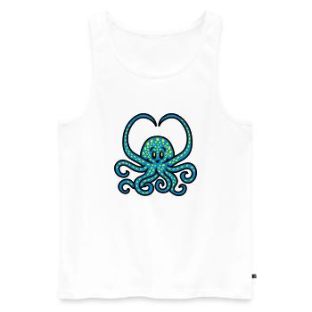 Coeur Squid 3 - Débardeur bio Premium Homme - blanc - Devant - Michal (187cm)